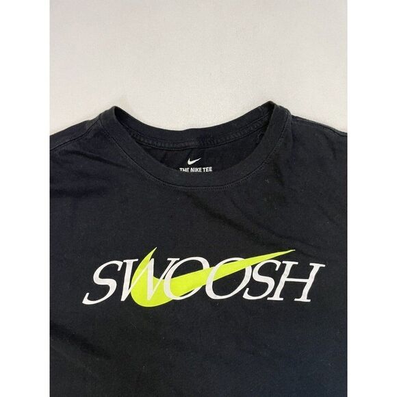 Nike Swoosh Graphic T-shirt Women Small Black Short Sleeve - Picture 2 of 5